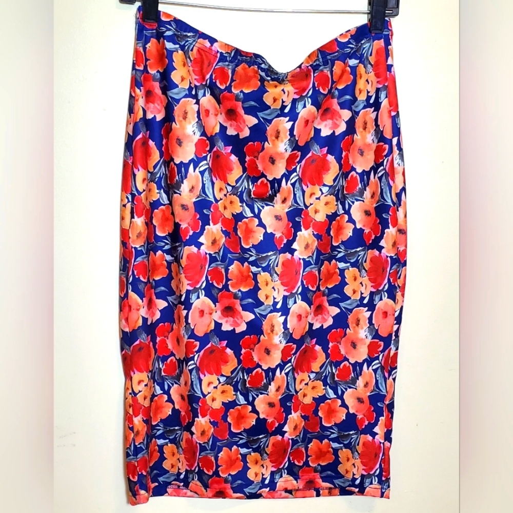 Shein Floral A-Line Skirt Size Large